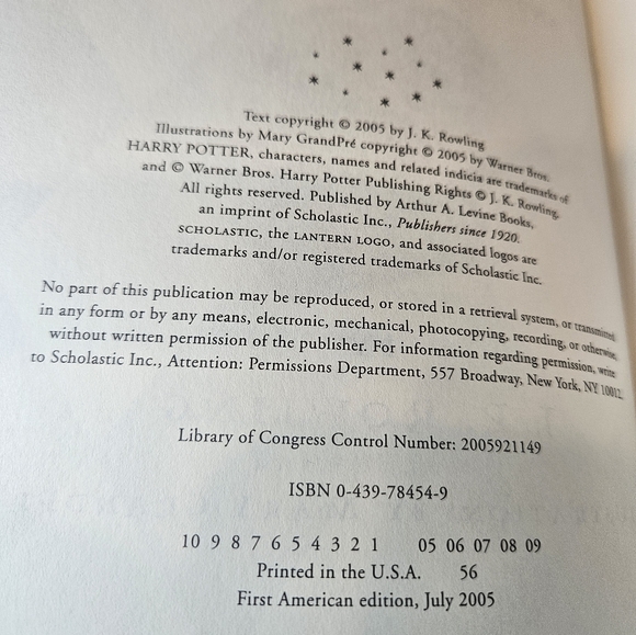 Harry Potter and the Half Blood Prince Hardcover *WITH ERRORS* COLLECTIBLE - Picture 5 of 11